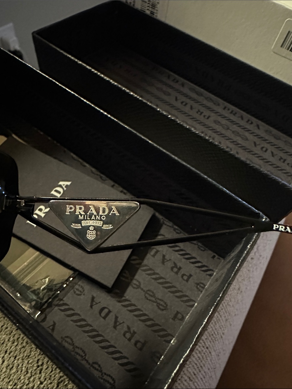 Triangle Logo Rectangle Acetate & Metal Sunglasses - Picture 6 of 6